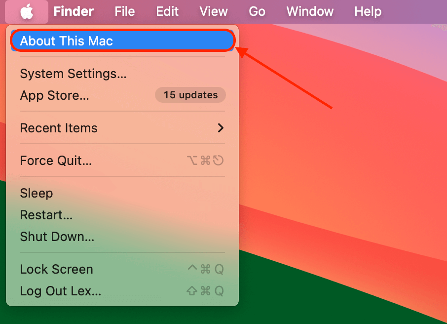 About This Mac button in the Apple menu