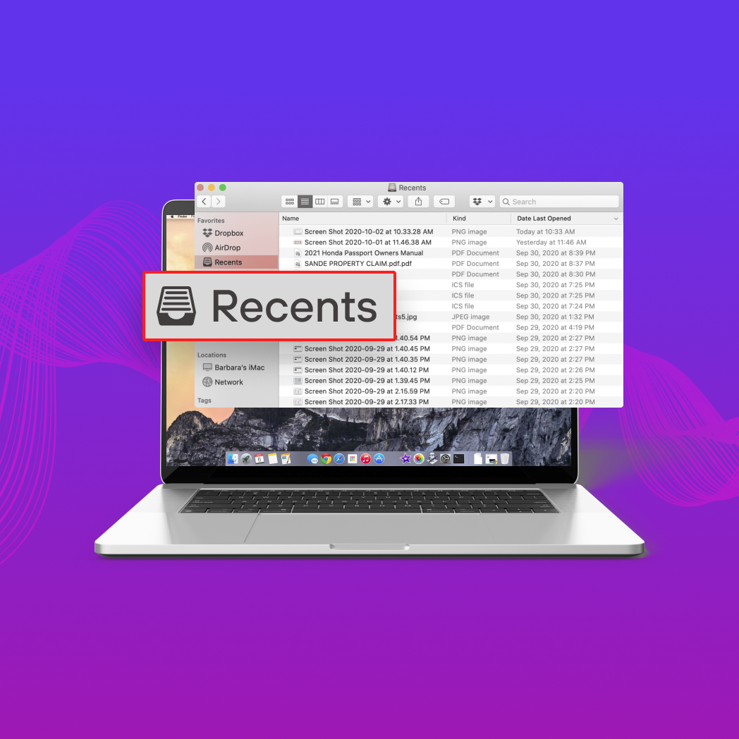 Clear Recents in Mac Finder